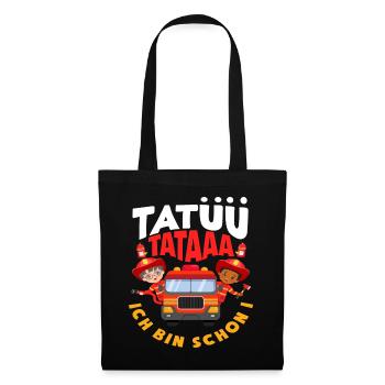 Tatüü TaTaaa 1. Geburtstag Feuerwehr Jungs - Stoffbeutel - Schwarz - Vorne