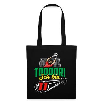 Fußball 11. Geburtstag Jungen Geschenk - Stoffbeutel - Schwarz - Vorne