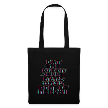 Eat Sleep Rave Repeat Techno - Stoffbeutel - Schwarz - Vorne