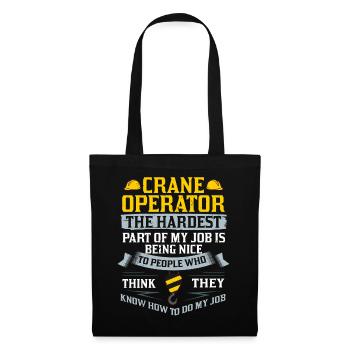 Crane Operator Construction Worker Crane Tower Training - Tote Bag - black - Front