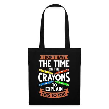 Crayon Box Colored Pencil Wax Case Wax Crayon - Tote Bag - black - Front