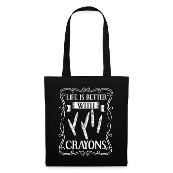 Crayon Box Colored Pencil Wax Case Wax Crayon - Tote Bag - black - Front