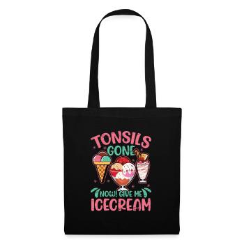 Amygdale survivante de la crème glacée Amygdalectomie - Sac en tissu - noir - Devant