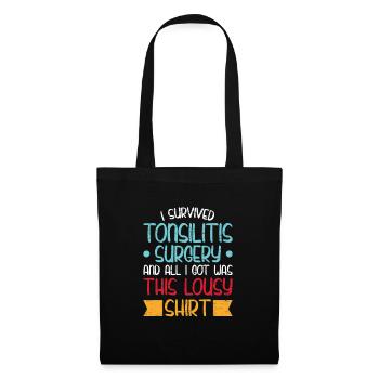 Survived tonsillitis surgery tonsillectomy - Tote Bag - black - Front