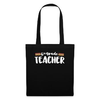 Enseignant rétro de 6e année Sixième Matching 70s Retour - Sac en tissu - noir - Devant