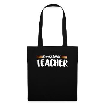 Retro Vorschullehrer Matching 70s Vintage Back - Stoffbeutel - Schwarz - Vorne