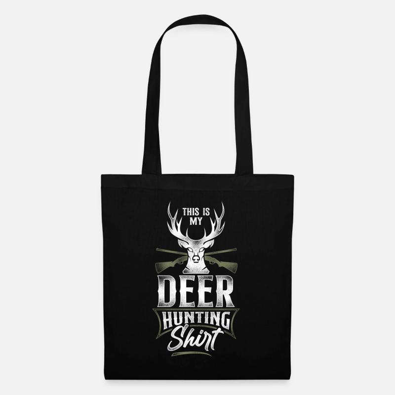 Buck Deer Hunting Hunter Vintage - Stoffbeutel - Schwarz