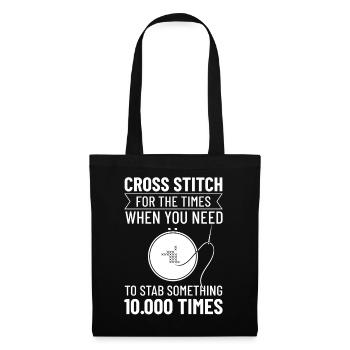 Cross Stitch Pattern Cross Stitch Needles Embroidery Weaving - Tote Bag - black - Front
