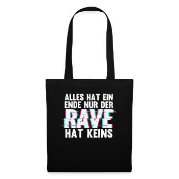 Techno Musik Rave - Stoffbeutel - Schwarz - Vorne