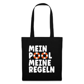 Rettungsschwimmer Bademeister Mein Pool Meine - Stoffbeutel - Schwarz - Vorne
