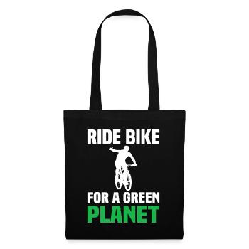 Faites du vélo pour une planète verte - Sac en tissu - noir - Devant