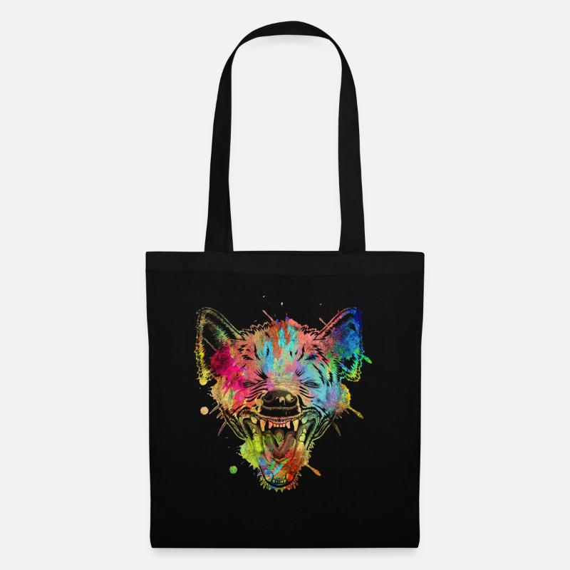 Hyène colorée - Sac en tissu - noir