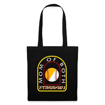 Chemise de baseball, maman des deux baseball softball - Sac en tissu - noir - Devant