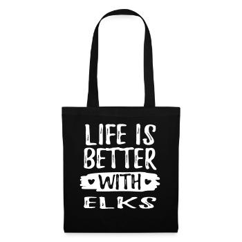 LIFE IS BETTER WITH ELKS - Stoffbeutel - Schwarz - Vorne