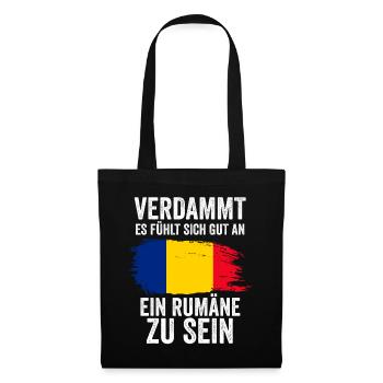 Rumänien Rumäne Rumänisches - Stoffbeutel - Schwarz - Vorne