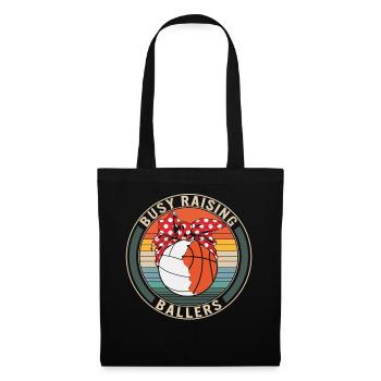 Maillot de basket-ball de volley-ball, busy raising ballers - Sac en tissu - noir - Devant