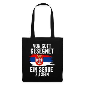 Serbien Serbe Serbisches - Stoffbeutel - Schwarz - Vorne