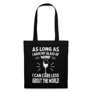 Tant que j’ai mon verre de vin, je m’en fiche - Sac en tissu - noir - Devant
