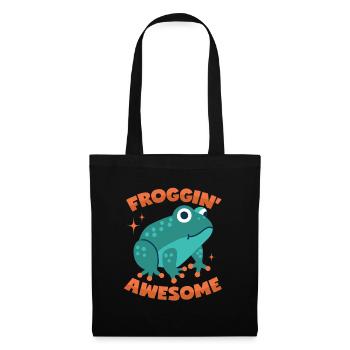 Frosch Wortwitz - Stoffbeutel - Schwarz - Vorne