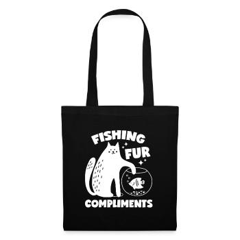 Cat and Fish: Fishing For Compliments - Tote Bag - black - Front