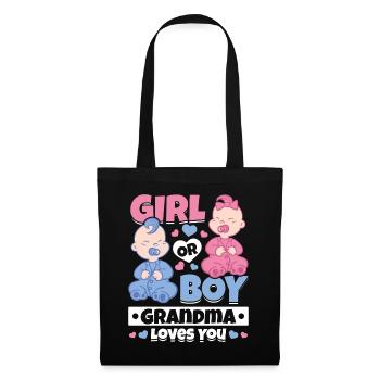 Fille ou garçon grand-mère vous aime - sexe de la - Sac en tissu - noir - Devant