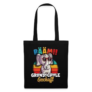Bääm Grundschule Geschafft - Stoffbeutel - Schwarz - Vorne