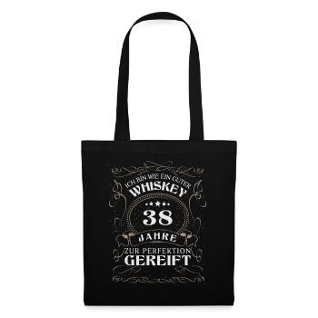 Whisky 38. Geburtstag 38 Jahre Sprüche bin wie - Stoffbeutel - Schwarz - Vorne