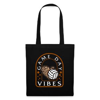 Volleyball Shirt, Game Day Vibes Leopard Heart - Tote Bag - black - Front