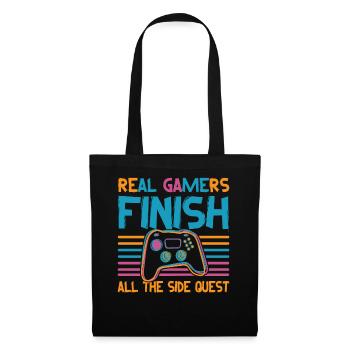 Real Gamers Finishes All The Side Quests - Video G - Tote Bag - black - Front