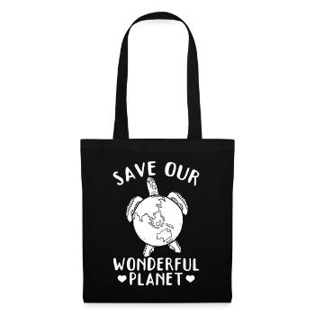 Turtle Lover - Save our wonderful planet - Tote Bag - black - Front