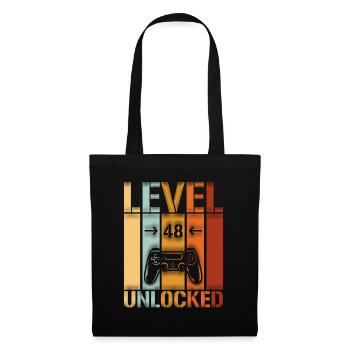 48. Geburtstag Level 48 unlocked - Stoffbeutel - Schwarz - Vorne