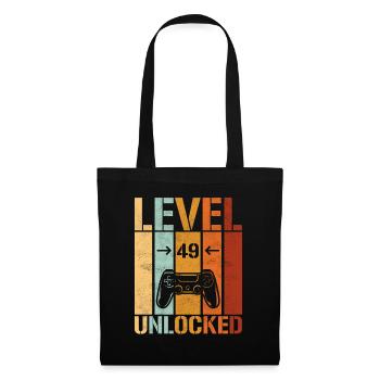 49. Geburtstag Level 49 unlocked - Stoffbeutel - Schwarz - Vorne