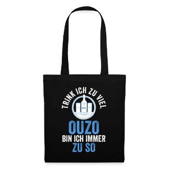 Grieche Griechenland Ouzo - Stoffbeutel - Schwarz - Vorne