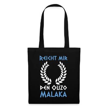 Grieche Malaka Griechenland Ouzo - Stoffbeutel - Schwarz - Vorne