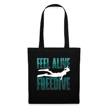 Freitaucher Freitauchen Apnoe Tauchen Geschenk - Stoffbeutel - Schwarz - Vorne