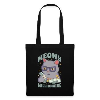Meowy Millionaire Money Cat Lover - Tote Bag - black - Front