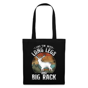 Buck Deer Hunting Hunter Vintage - Stoffbeutel - Schwarz - Vorne