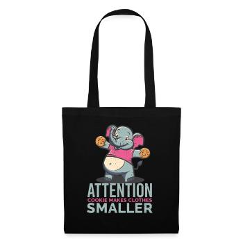 Un éléphant avec un biscuit au chocolat sucré - Sac en tissu - noir - Devant