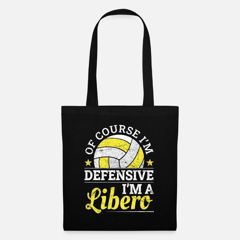 Of Course I Get Defensive I'm A Libero - Stoffbeutel - Schwarz