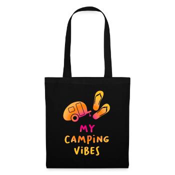 Camping Vibes Citation Histoire Tongs Fan Caravane - Sac en tissu - noir - Devant
