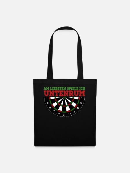 Am Liebsten Spiele Ich Untenrum Darts Dartspieler - Stoffbeutel - Schwarz