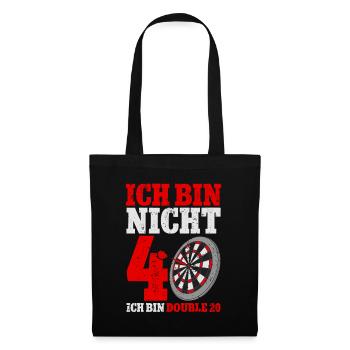 Ich bin nicht 40 ich bin double 20 Geburtstag - Stoffbeutel - Schwarz - Vorne