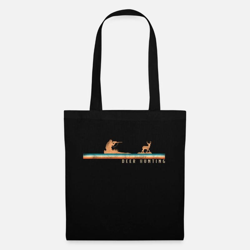 Buck Deer Hunting Hunter Retro - Stoffbeutel - Schwarz