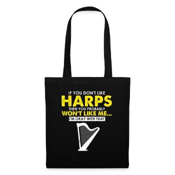 Conceptions de joueurs de harpe pour les conceptions de joueurs de harpe - Sac en tissu - noir - Devant