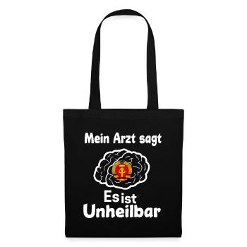 Ossi Geschenk Ostdeutschland NVA Germania Osten - Stoffbeutel - Schwarz - Vorne