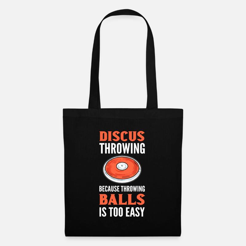 Discus Throwing Throwing Balls Is Too Easy Discus - Stoffbeutel - Schwarz