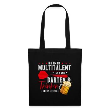 Darts Dartspieler - Stoffbeutel - Schwarz - Vorne