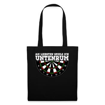 Am Liebsten Spiele Ich Untenrum Darts Dartspieler - Stoffbeutel - Schwarz - Vorne