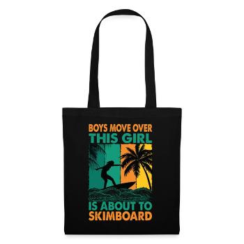 Les garçons se déplacent sur cette fille est sur le point de faire du skimboard - S - Sac en tissu - noir - Devant