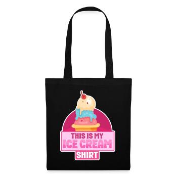 Cornet de crème glacée C’est ma glace - Sac en tissu - noir - Devant